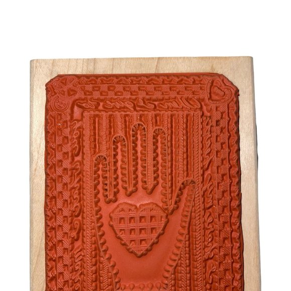 Stampin' Up! Vintage When I Give What I Make Hand Heart Large Wood Rubber Stamp - Picture 4 of 5